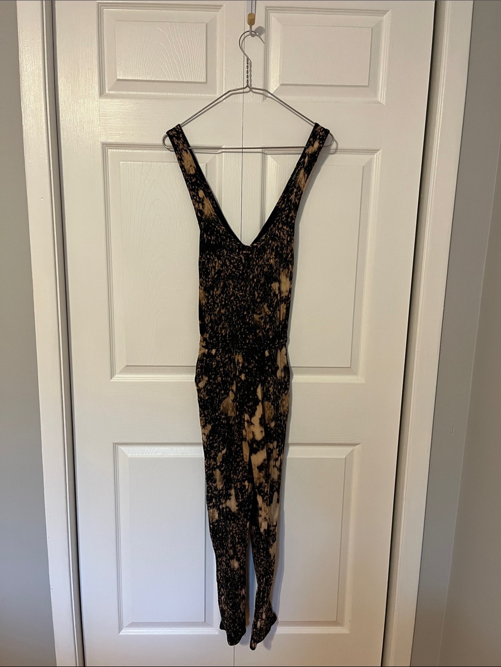 Obey Black and Tan Tie-Dye Sleeveless V-Neck Jumpsuit